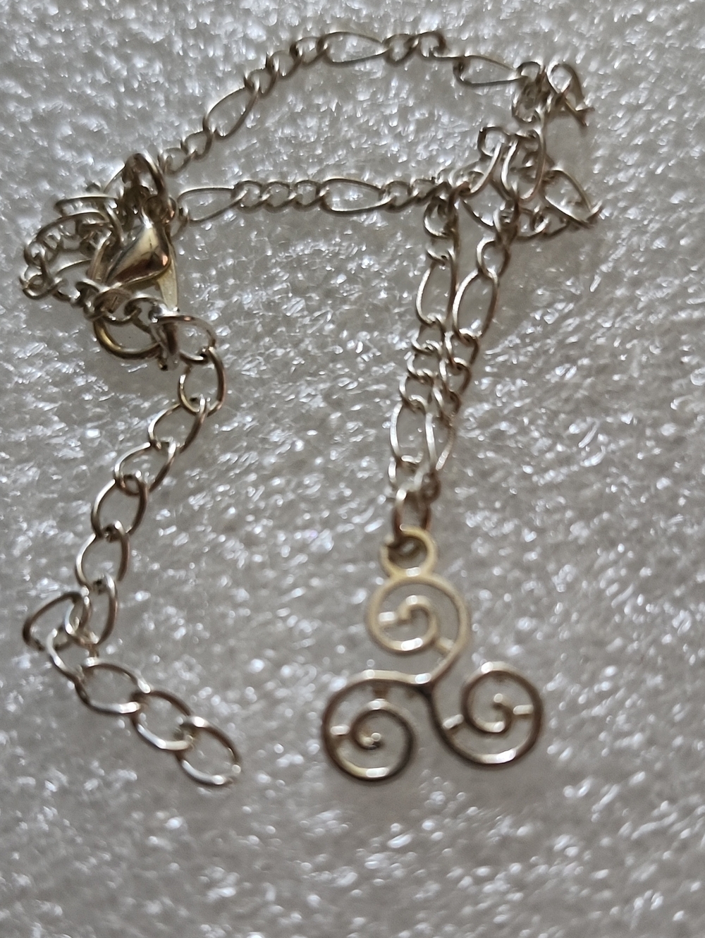 Hand Crafted Silver Spiral Triskelion Bracelet / Anklet
